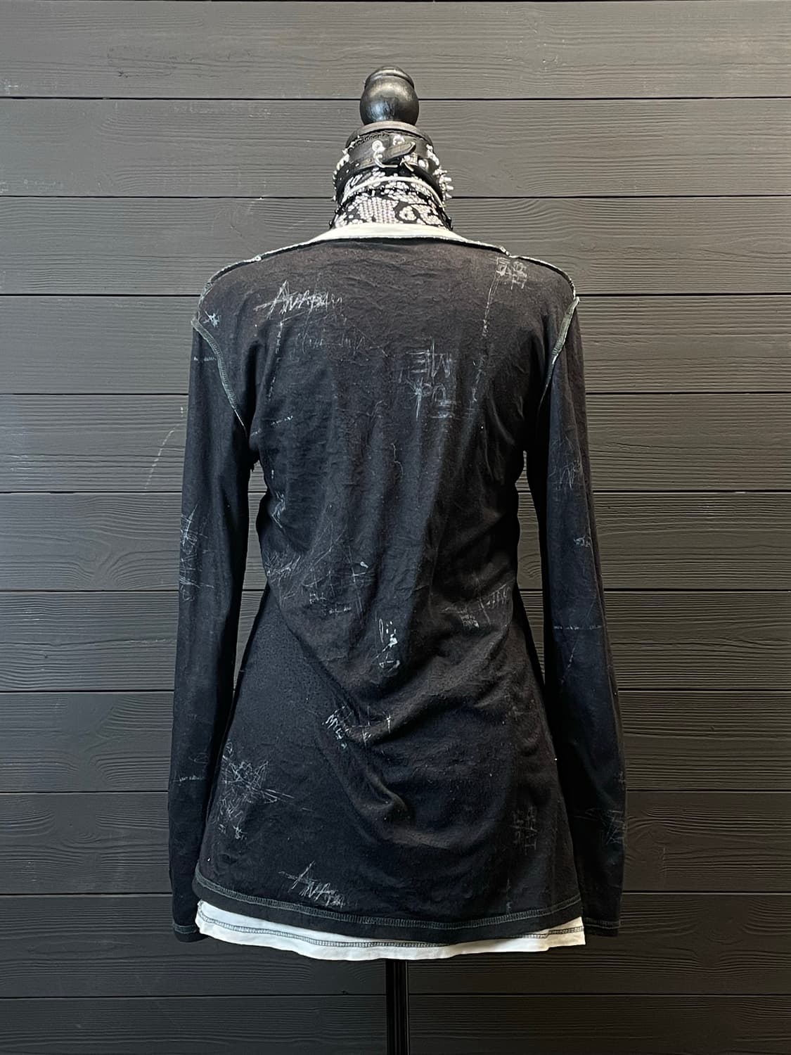 H. NAOTO ANARCHY 펑크 데미지 스컬 해골 양면 롱슬리브 상품이미지7