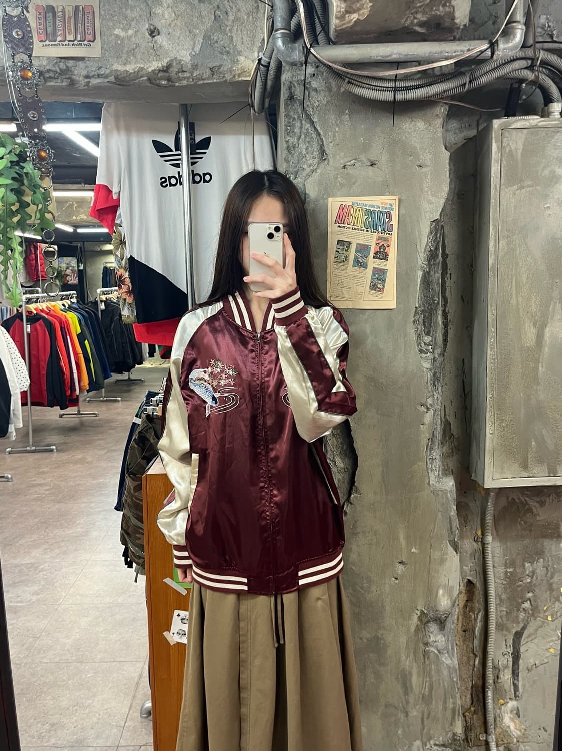 재패니즈 트레디셔널 잉어 스카잔 버건디 XL #csz1586 에 상품이미지2