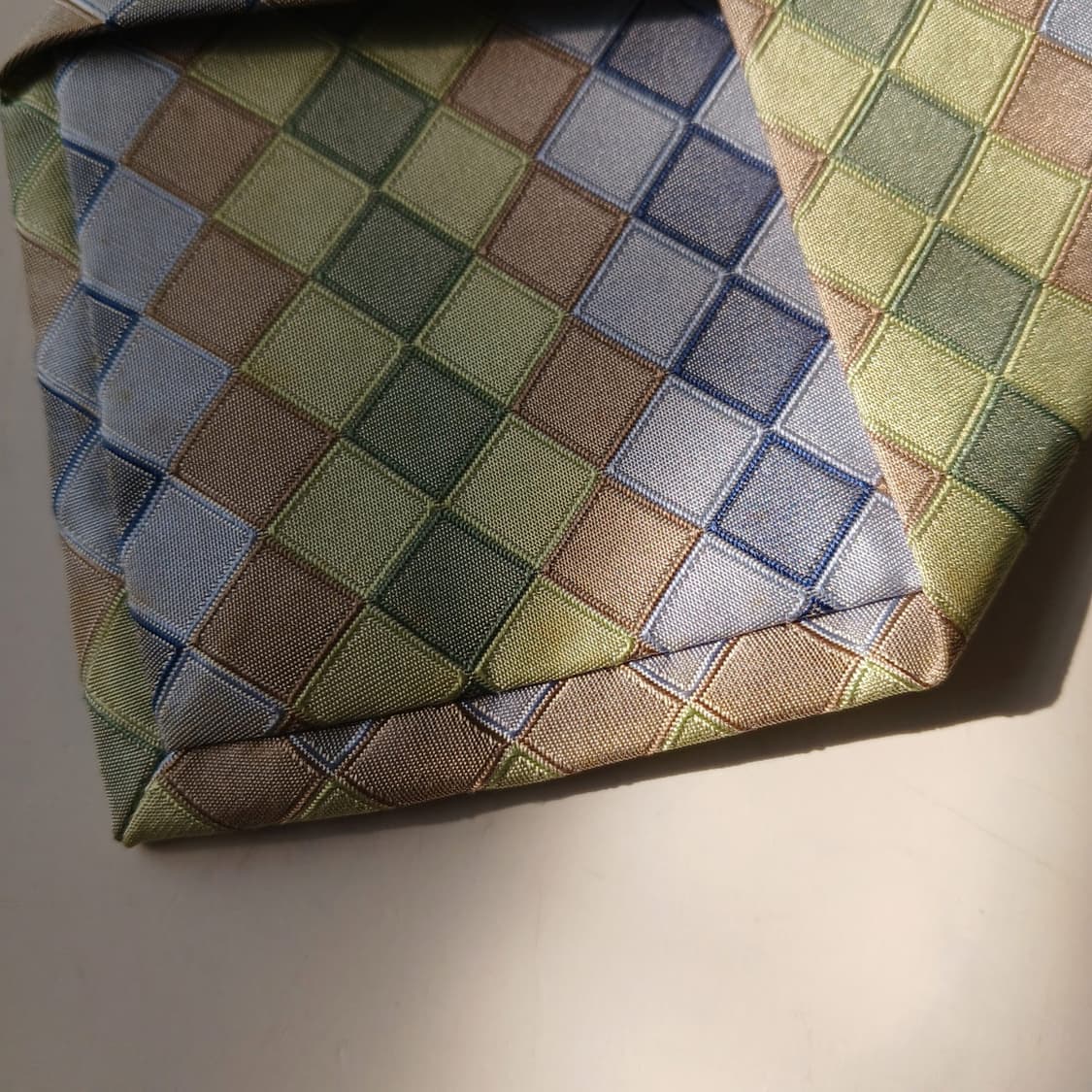켈빈클라인 실크 그린 체크 넥타이 9.1cm A등급 A19834 상품이미지6