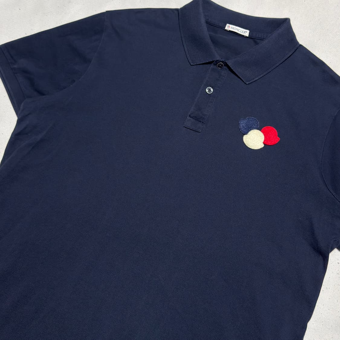 🫶🏻 몽클레어 삼색 로고 네이비 카라 반팔티🫶🏻 상품이미지2