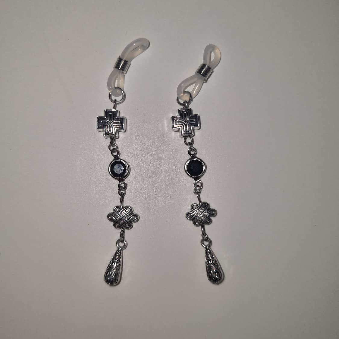 Silver drop glasses charm (white/black) 상품이미지3