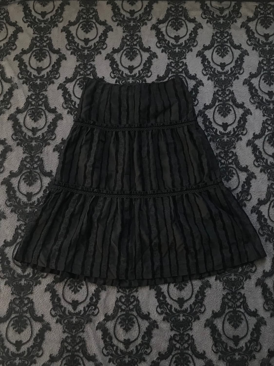 고딕 오리엔탈 티어드 자카드 롱스커트  상품이미지1