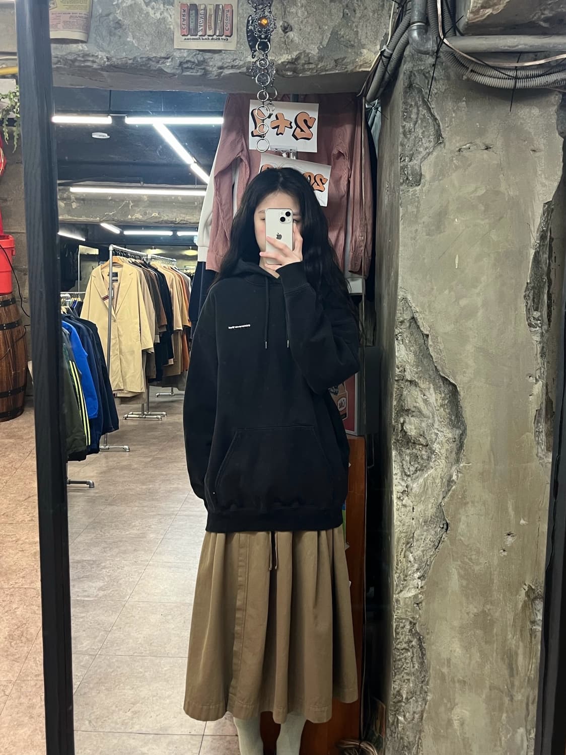 디스이즈네버댓 백로고 기모 후드티 블랙 S #csz3359 상품이미지2