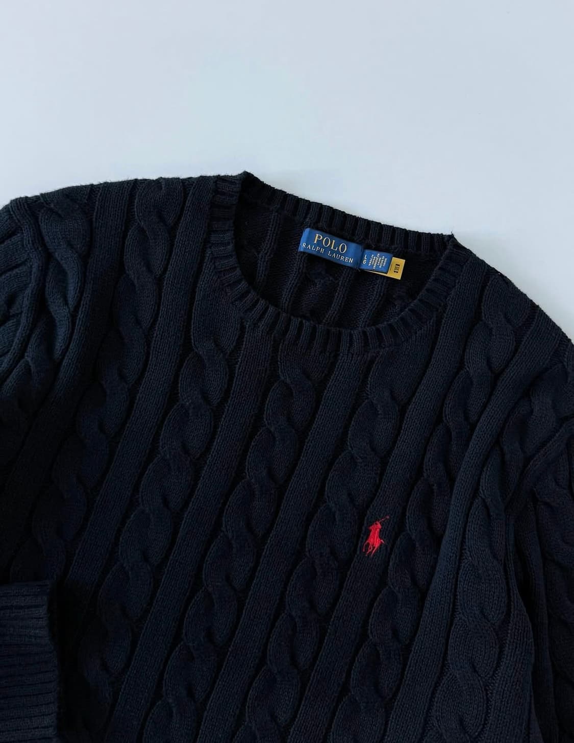 폴로 랄프로렌 네이비 케이블 니트 (QR) 상품이미지4