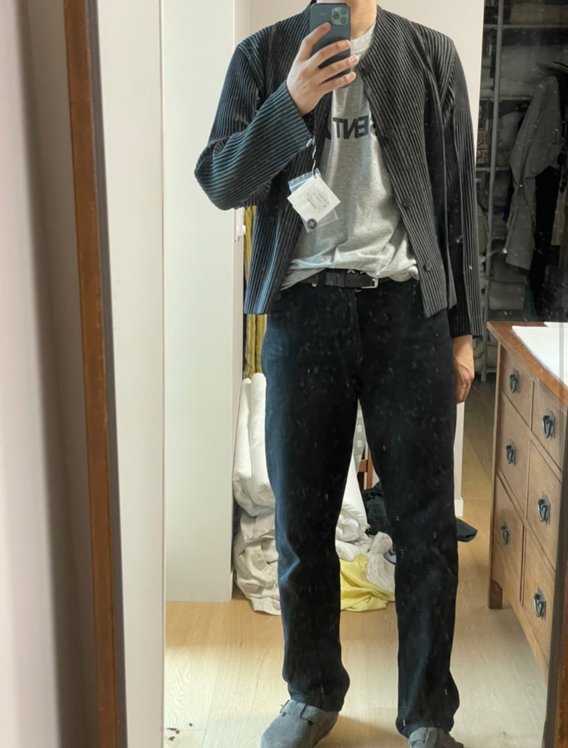 옴므플리세 솔리드 락 자켓 JD191 1사이므 상품이미지7