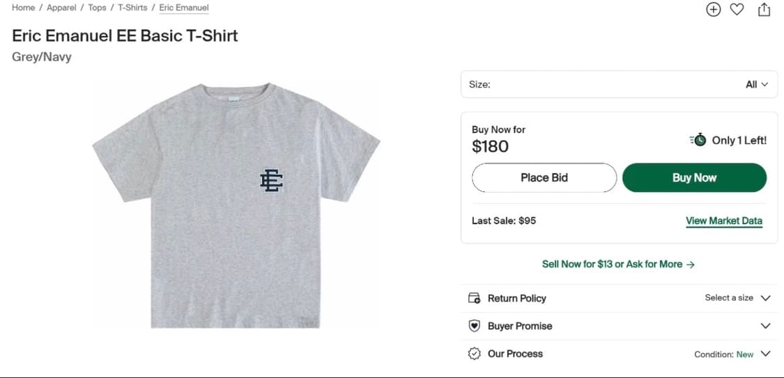Eric Emanuel core T-Shirt M 상품이미지2
