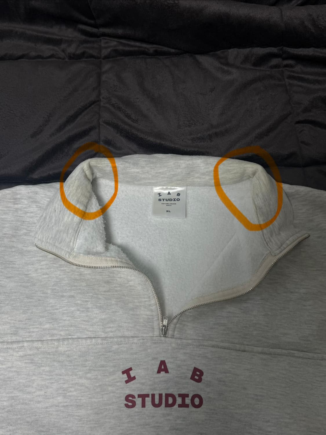 아이앱 스튜디오 하프 집업 오트밀 버건디 XL 상품이미지7