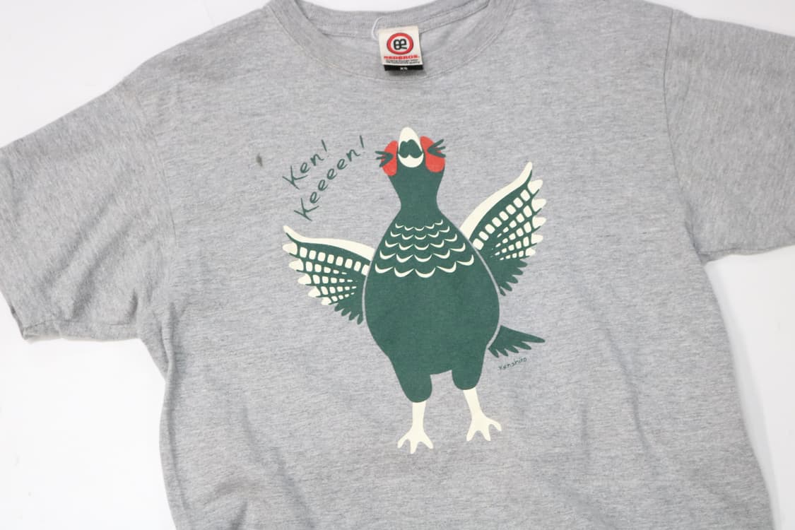 REDBROS 레드브로스 빈티지 꿩 그래픽 멜란지 그레이 반팔 티셔츠 상품이미지3