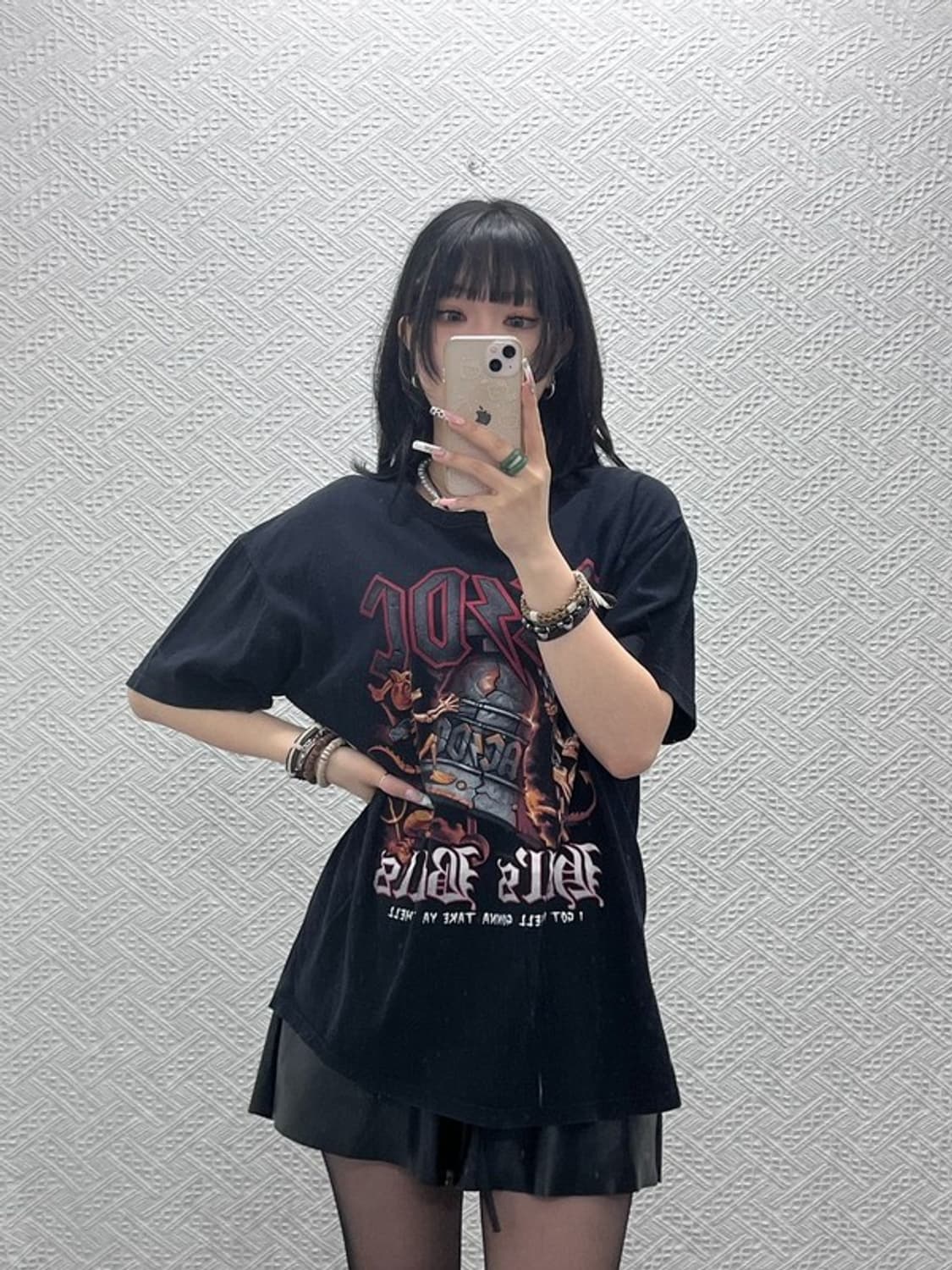 에이씨디씨 스트릿 펑크 메탈릭 스컬 반팔티 3XL C11480 상품이미지1