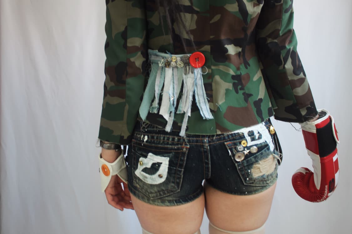 Kitsch Hand-Drawn Y2K Denim shorts  상품이미지5
