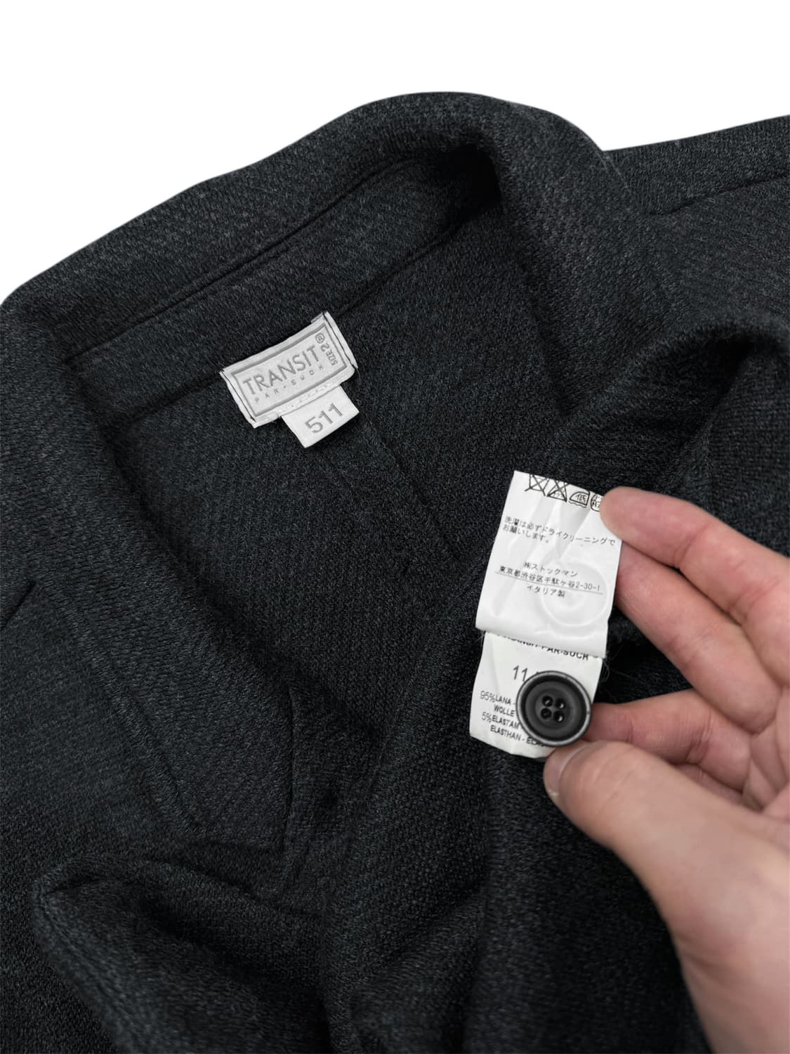 transit par such 커브 버튼 울 자켓 상품이미지7