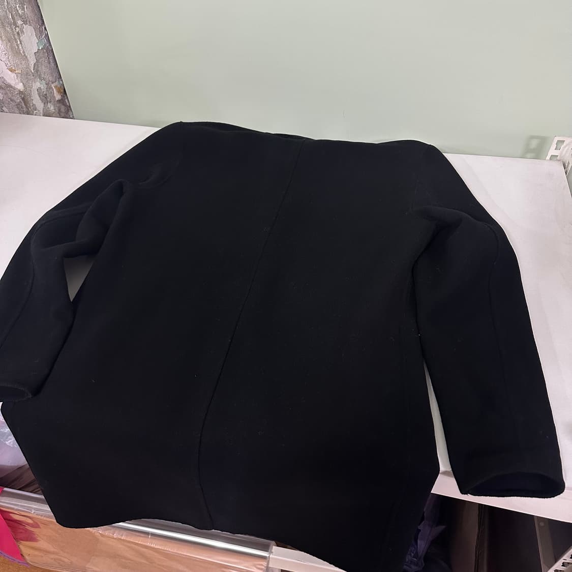 M 95 자라맨 블랙 라나울 핸드메이드 울 싱글코트 상품이미지5