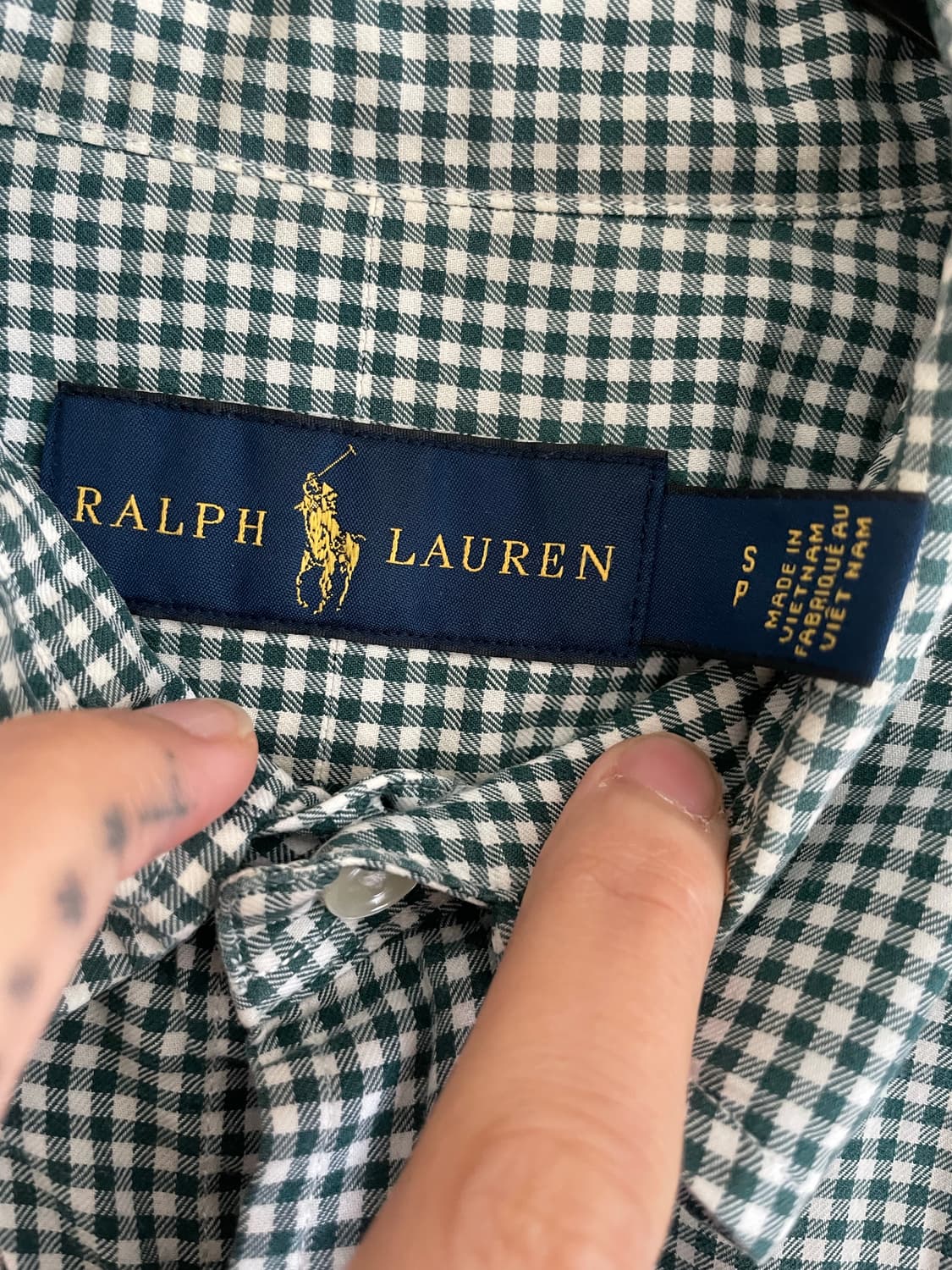 랄프로렌 기엄체크 그린 셔츠 상품이미지3