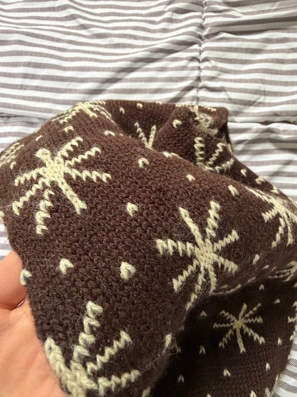 빈티지 노르딕 사슴 브라운 머플러 목도리 상품이미지3