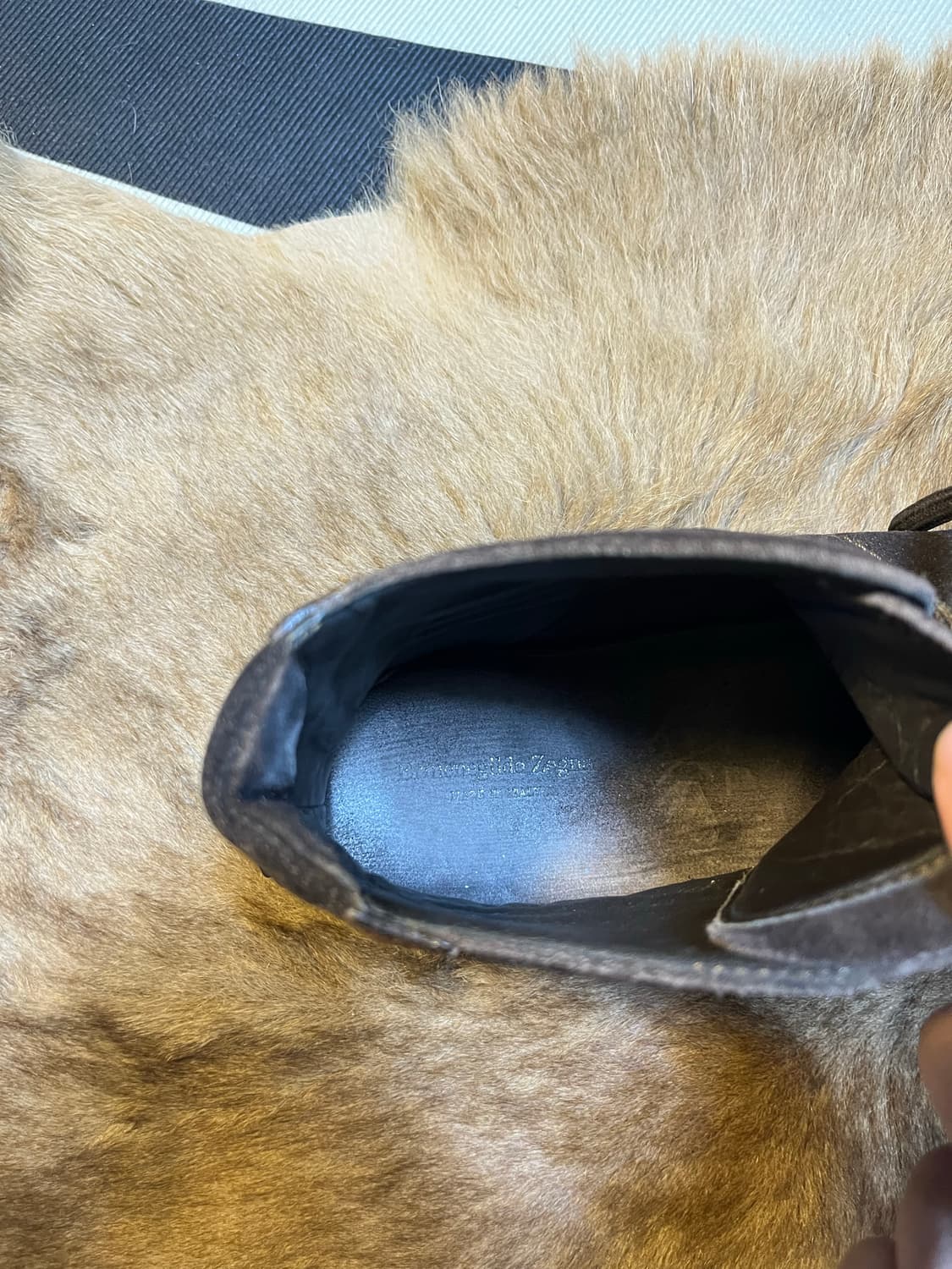 Ermenegildo Zegna 브라운 하이탑 레더 스니커즈 상품이미지6