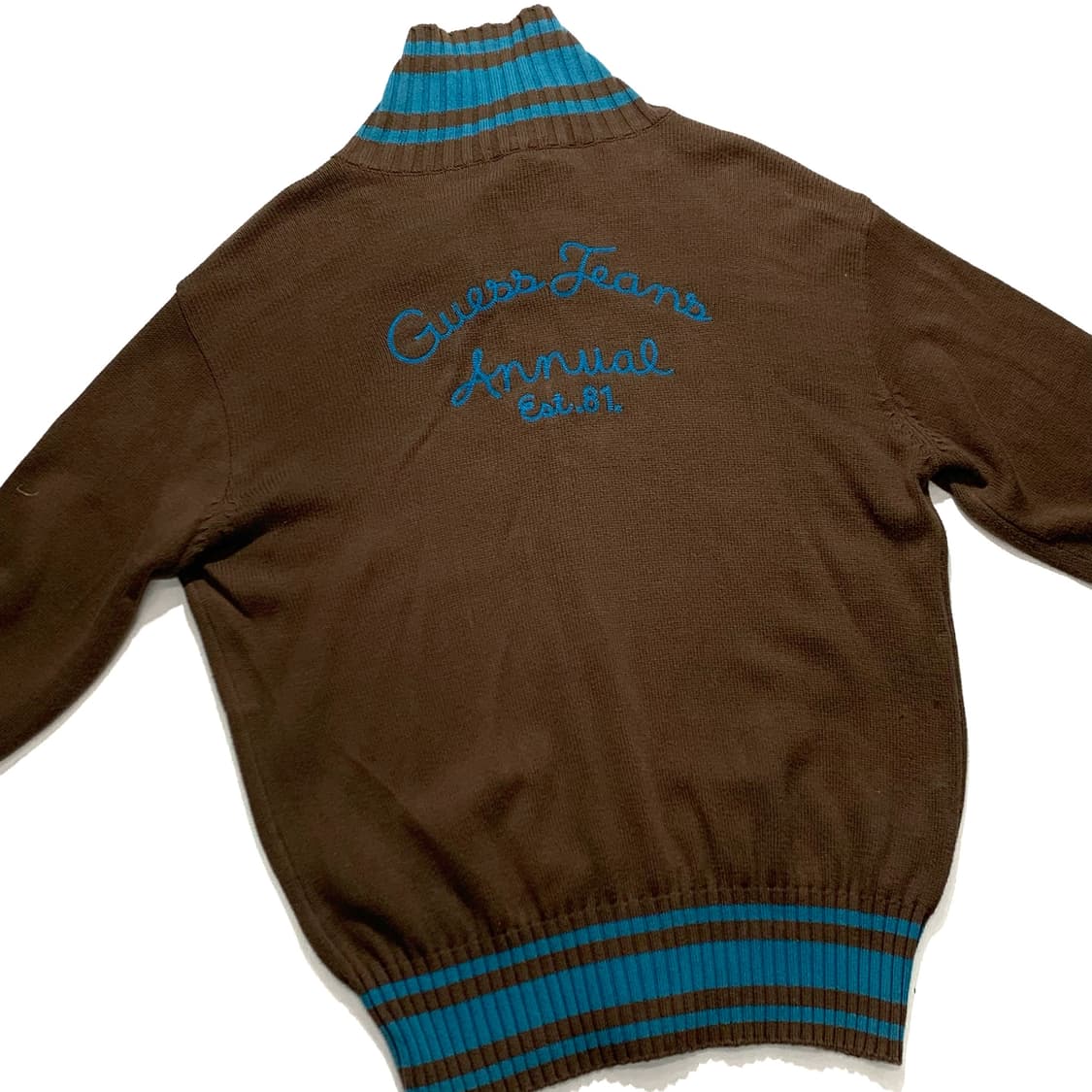 게스 빈티지 브라운 니트 집업  상품이미지1