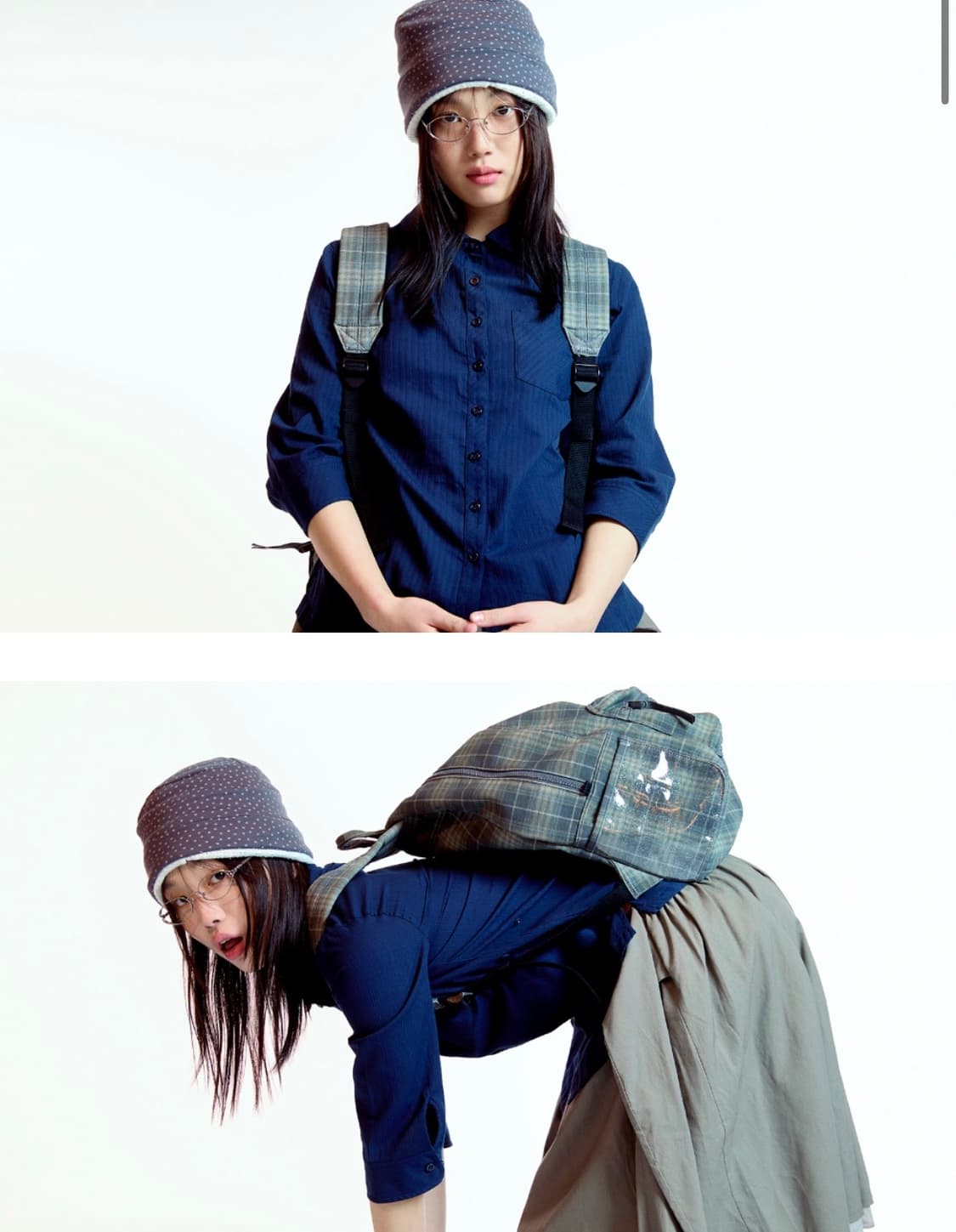 코이세이오 라운드 카프리 셔츠 네이비 2사이즈 상품이미지3