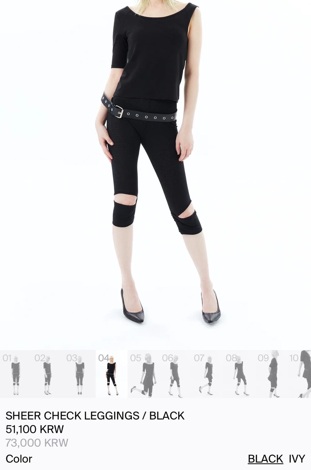 구해요) SHEER CHECK LEGGINGS/ BLACK 상품이미지1
