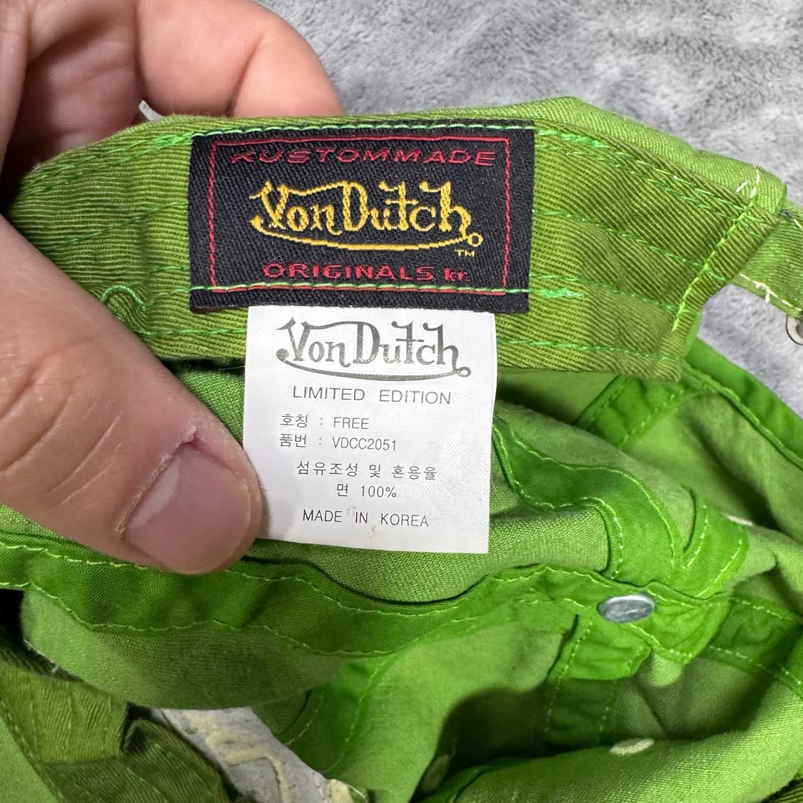 본더치 y2k 빅로고 그린 볼캡 상품이미지5