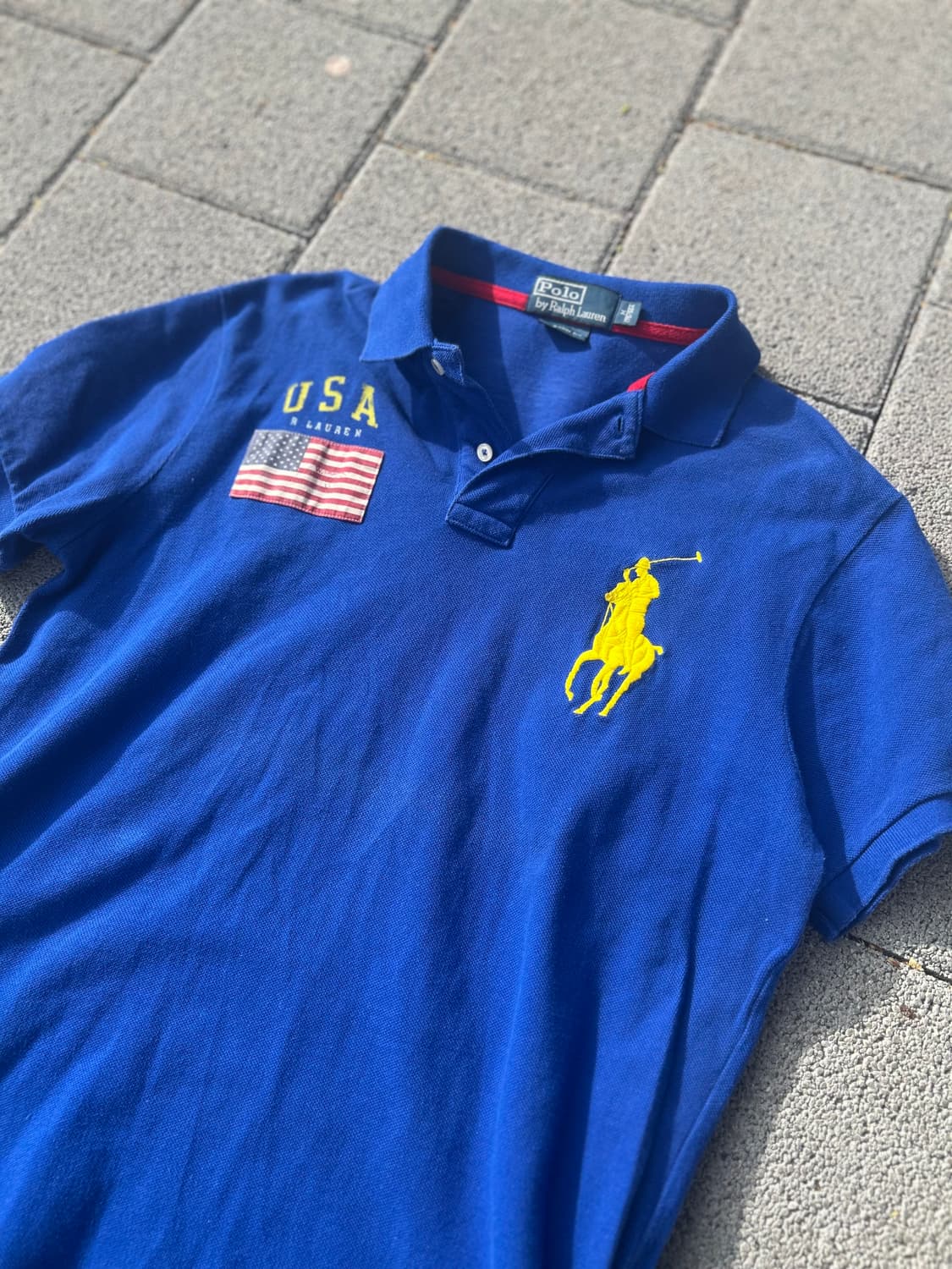 *rare* 폴로 usa 빅포니 블루 카라 티셔츠 상품이미지1