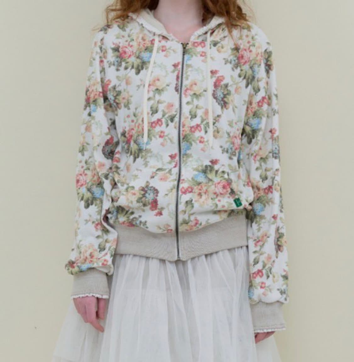 노컨텐츠 플라워 레이스 집업 아이보리 구해요 상품이미지1