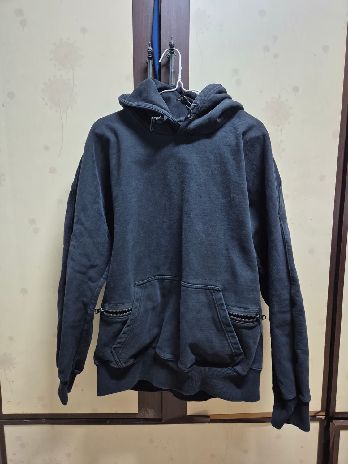 [XL] NILMANCE 닐만스 가먼트다잉 후드티 블랙 검정 테크웨어 상품이미지1