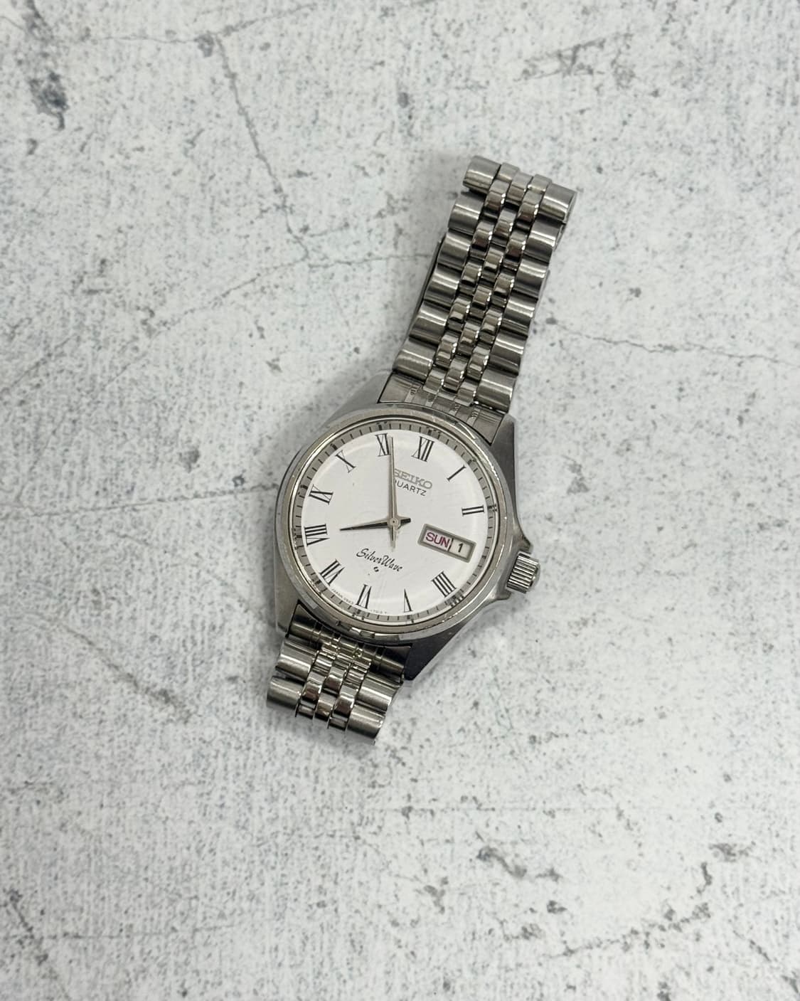 70s 빈티지 세이코 실버웨이브 로마인덱스 쿼츠 상품이미지1