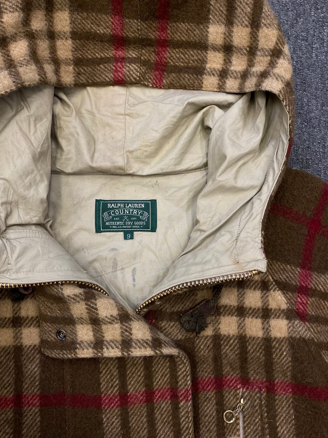 90s Ralph lauren 랄프로렌 컨트리 울 하프코트 상품이미지4