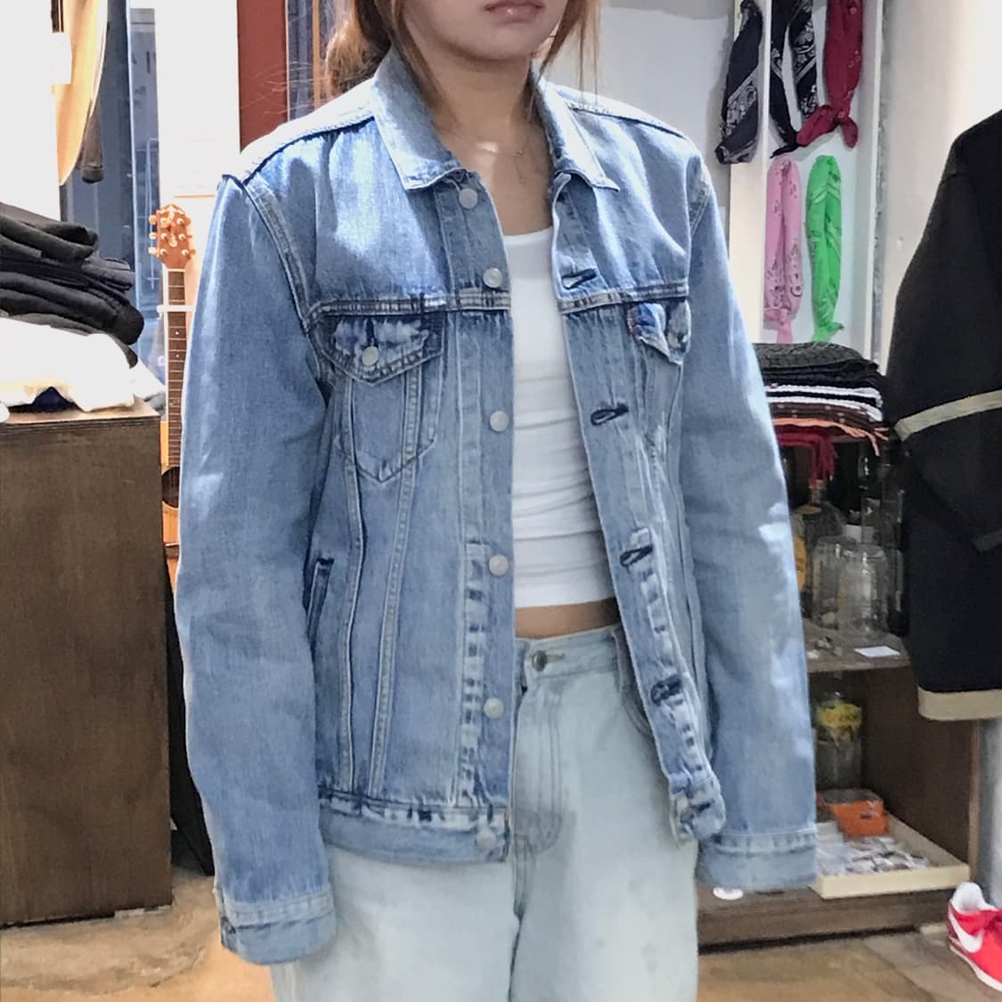 리바이스 빅E 연중청 워시드 데님 트러커자켓 남성 102 여성 루즈핏 상품이미지8