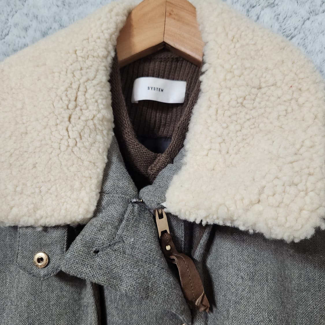 [82-94-160] 시스템 한섬 이태리원단 여성 숏 코트 상품이미지2