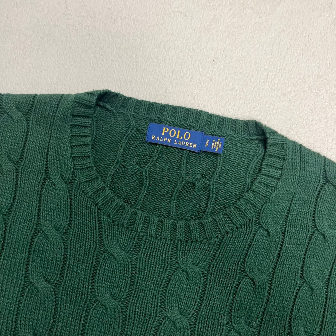 Polo dark green cable knit 상품이미지6