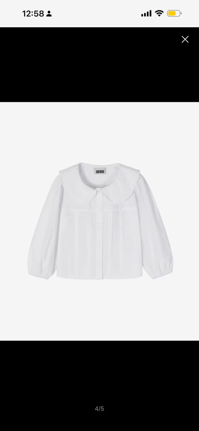 크랭크 프릴 카라 핀턱 블라우스 상품이미지3