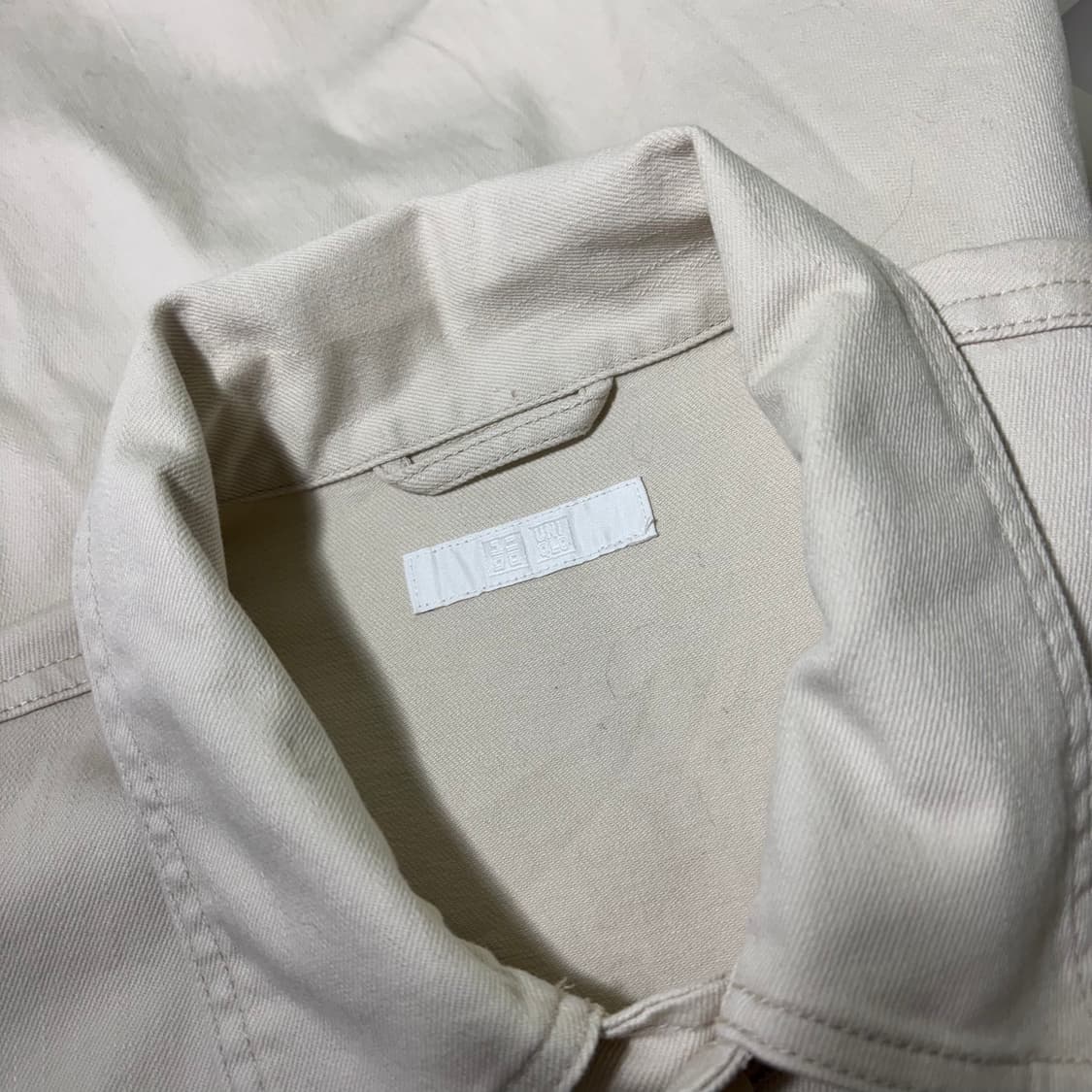 XL 유니클로 크림아이보리 오버핏 코튼 워크자켓 상품이미지4