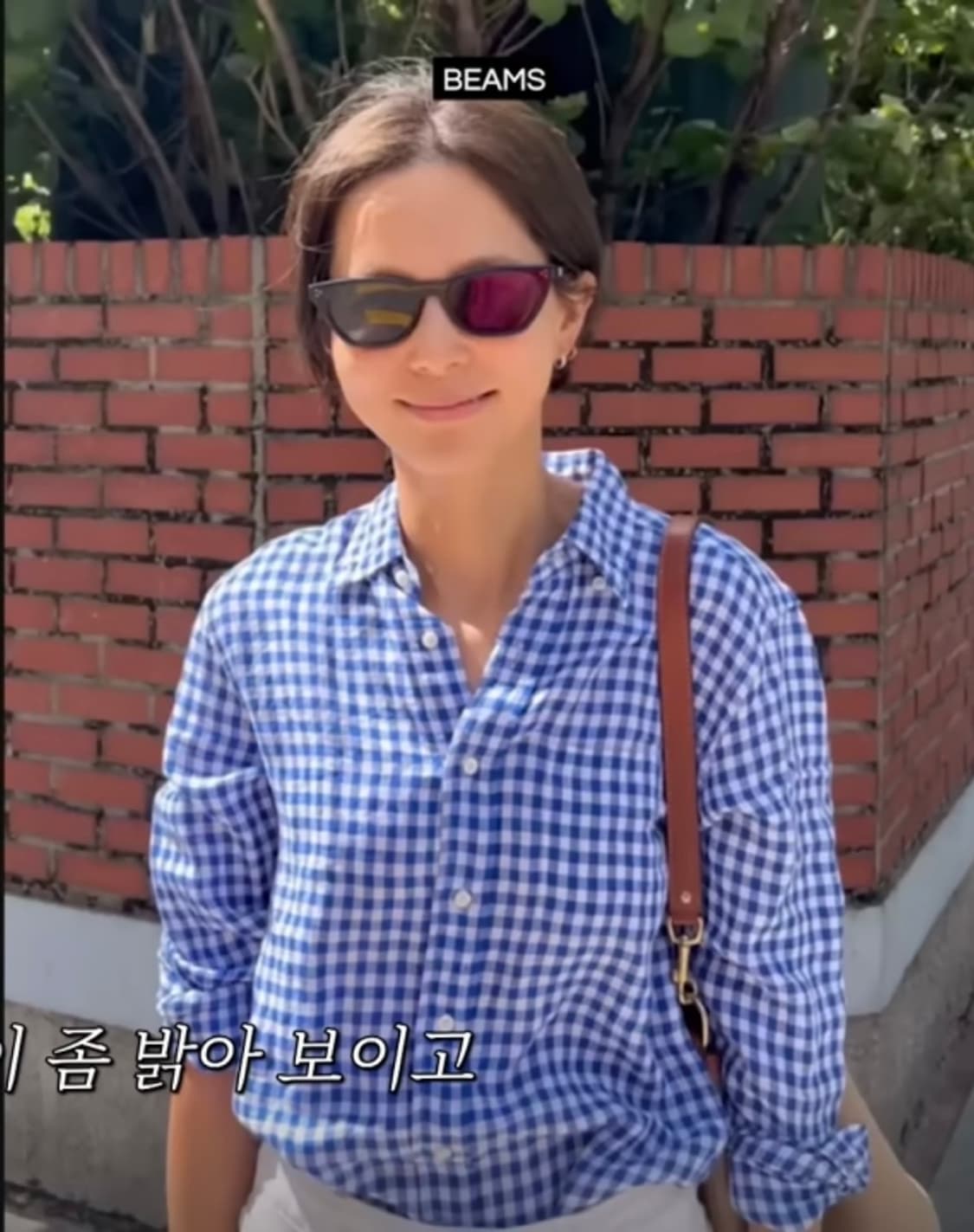 빔즈 BEAMS 깅엄 체크 린넨 셔츠 상품이미지1