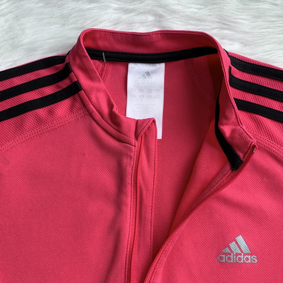아디다스 ADIDAS 핫핑크 반집업 반팔 티셔츠 1574 상품이미지5
