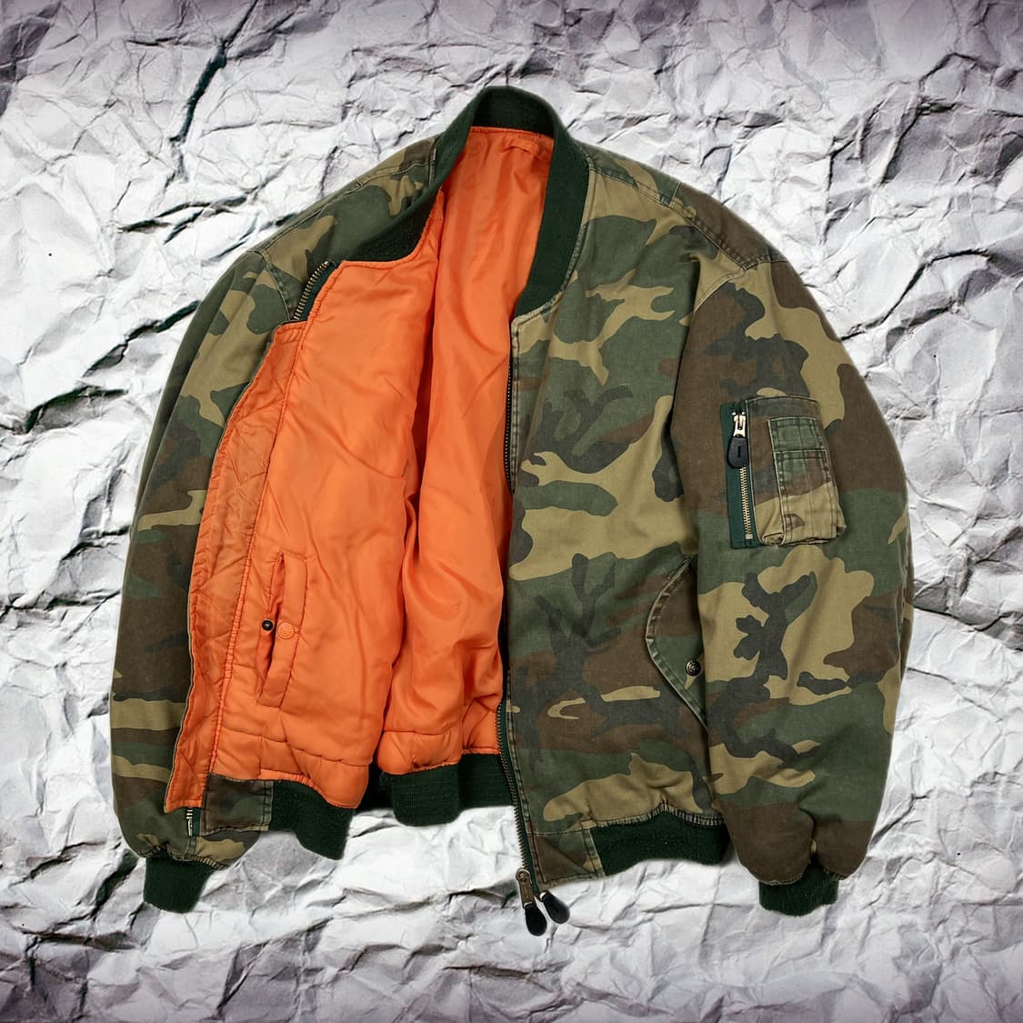 FOSTEX GARMENTS 워시드 카모 봄버 상품이미지2