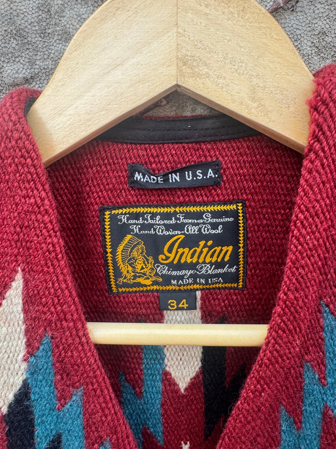 인디언 모터사이클 빈티지 핸드 우븐 울 오르테가 치마요 베스트 조끼 34 상품이미지6