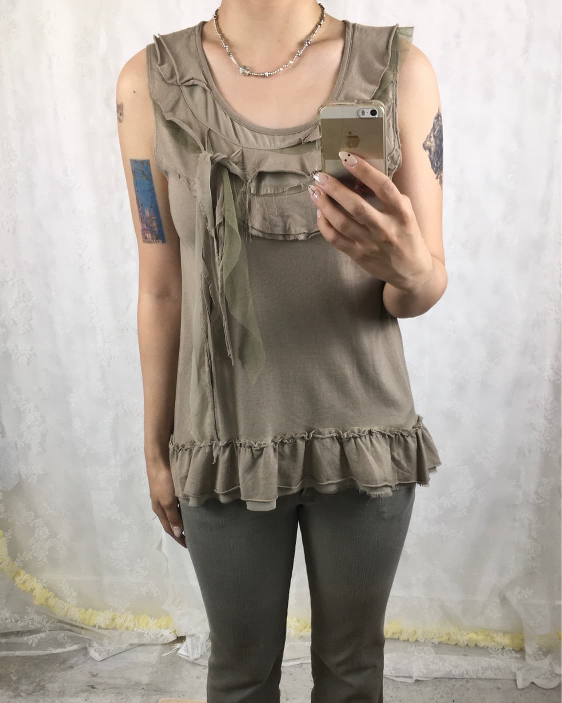 JPN grunge frill sleeveless top 상품이미지1