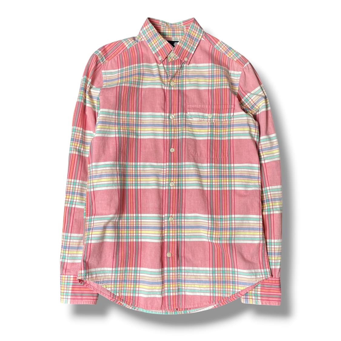 GAP 원포켓 코랄 핑크 체크 셔츠 S 상품이미지1