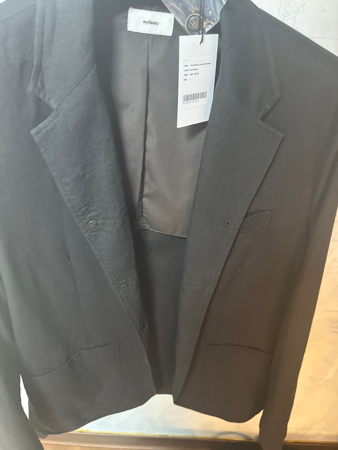 319 Librarian Linen Cotton Blazer - Dark 상품이미지2