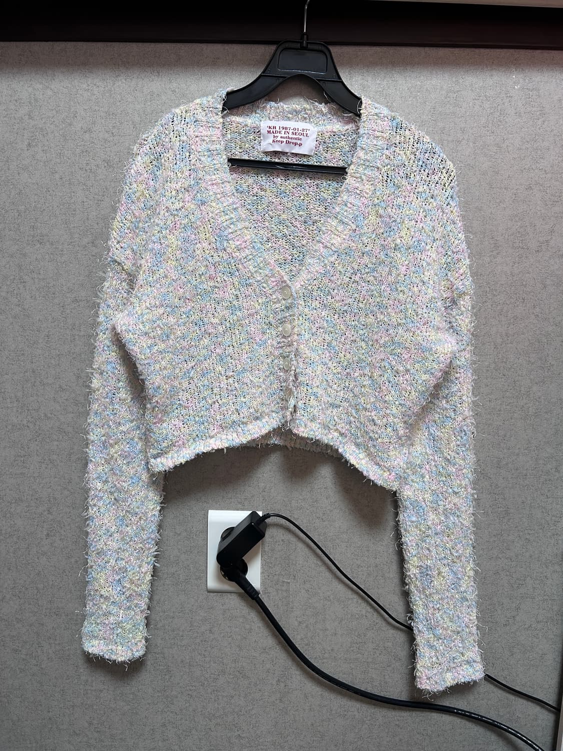 파스텔 믹스 크롭 가디건 상품이미지1