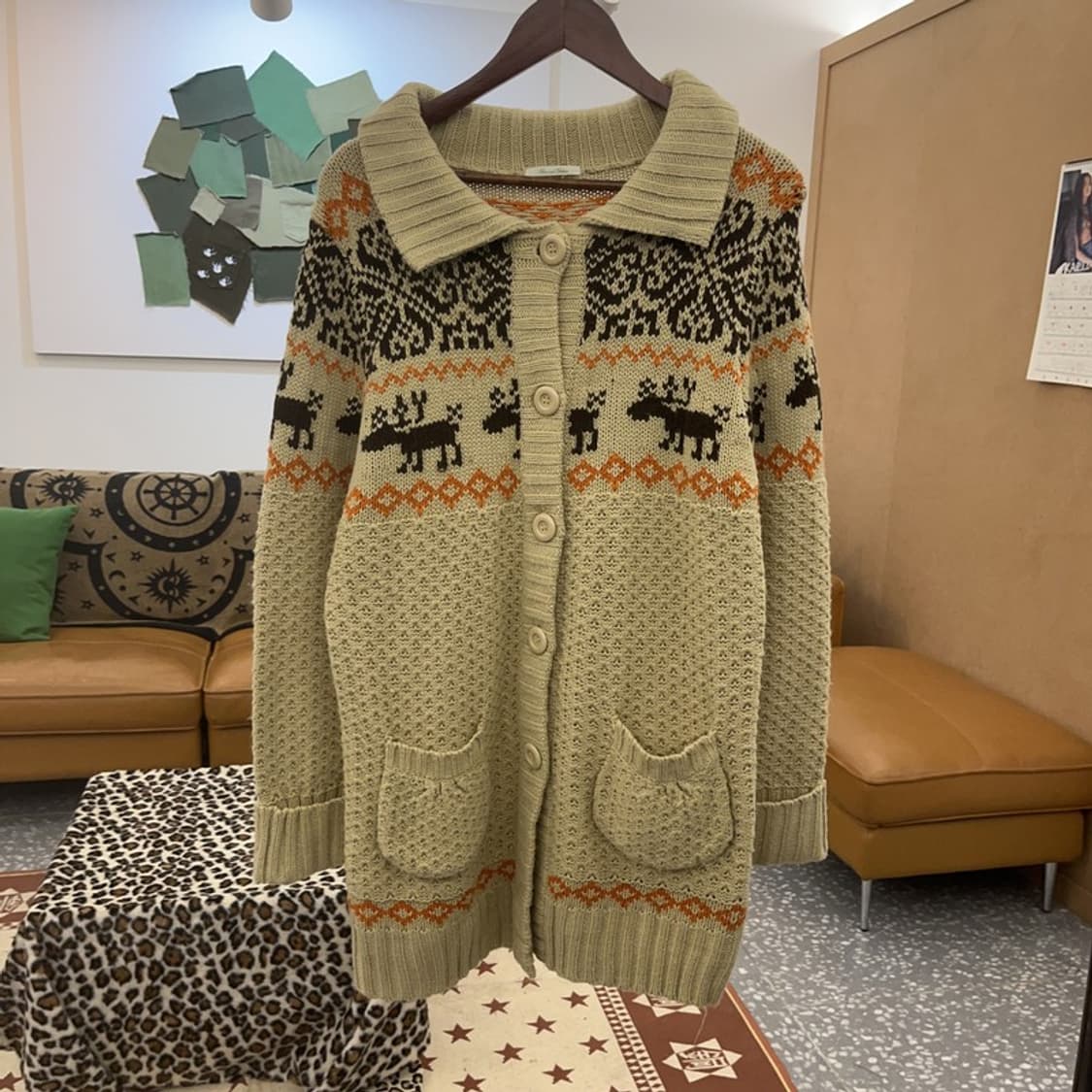 빈티지 코지 모리걸 노르딕 코위찬 여리핏 롱 가디건 LL C09055 상품이미지3