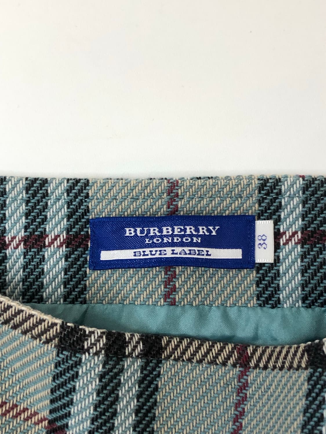 Burberry 버버리 블루라벨 민트 체크 미디 스커트 상품이미지5