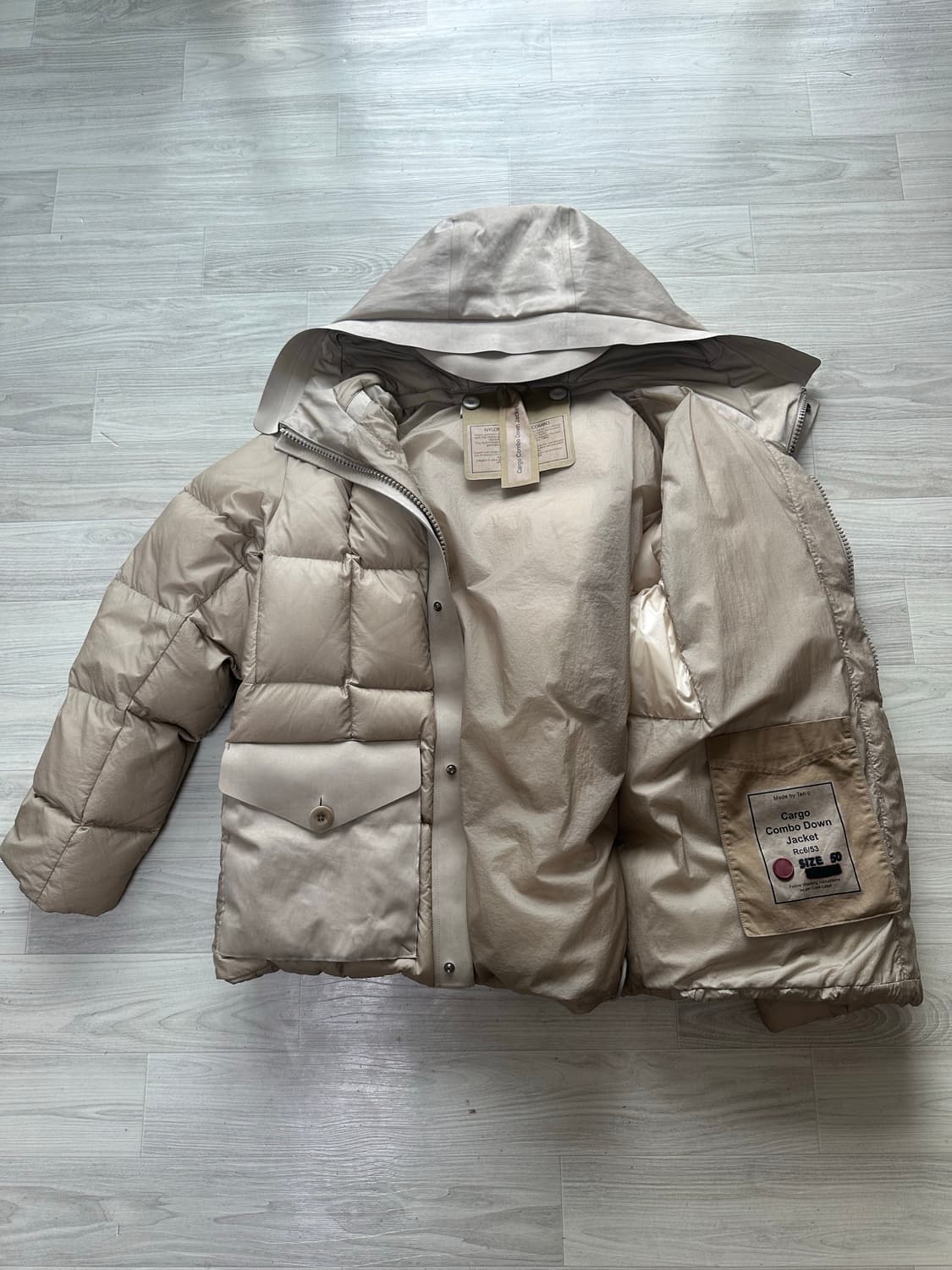 텐씨 카고 콤보 다운 재킷 - 베이지 상품이미지3
