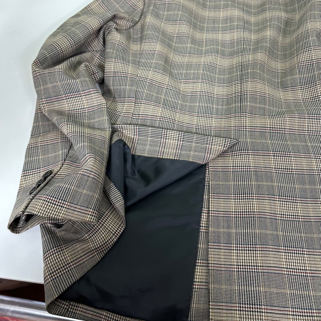 M 토니웩 베이지 울 체크 블레이저 상품이미지5
