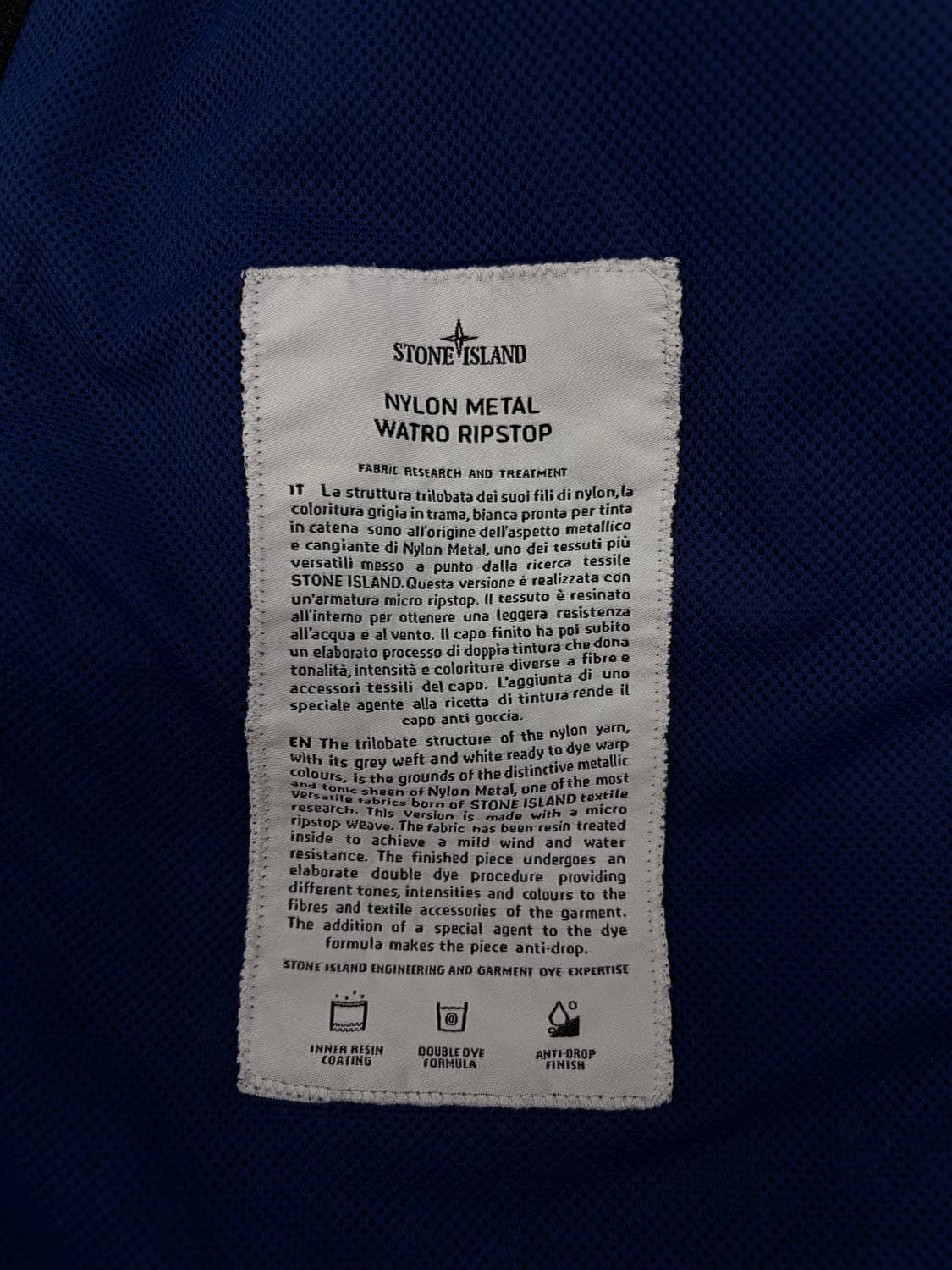 스톤아일랜드 립스탑 자켓 블루 상품이미지3