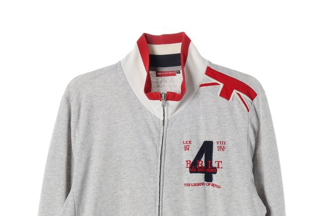 ASK ENQUIRED 브리티시 유니언잭 패치 집업 XL 상품이미지3