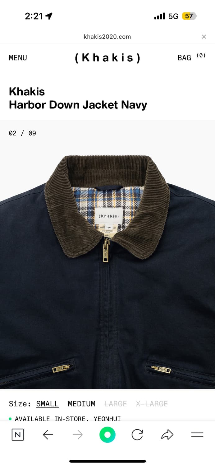 카키스 harbor down jacket 네이비 상품이미지2