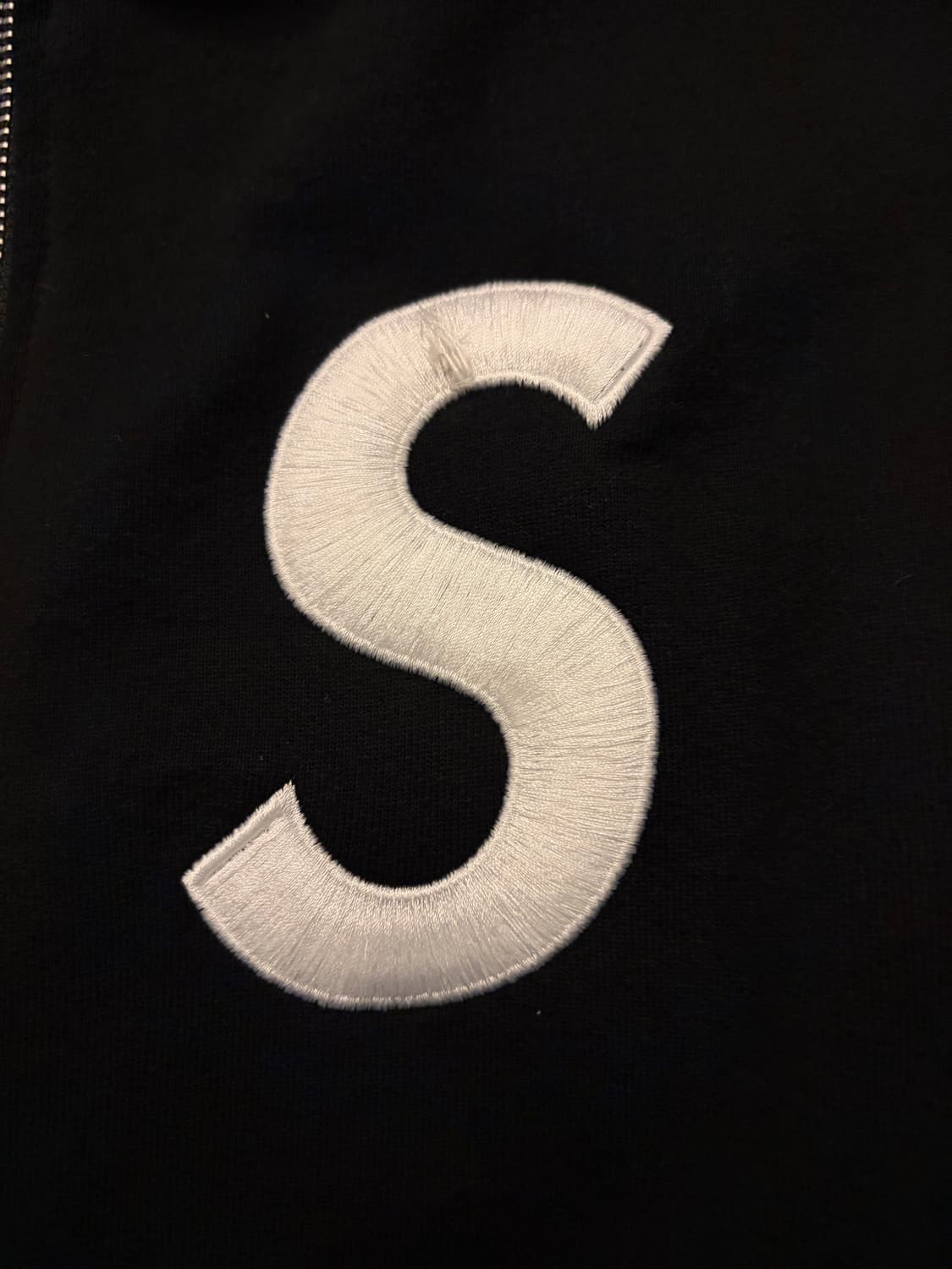 슈프림 S로고 후드집업 블랙 M 상품이미지2