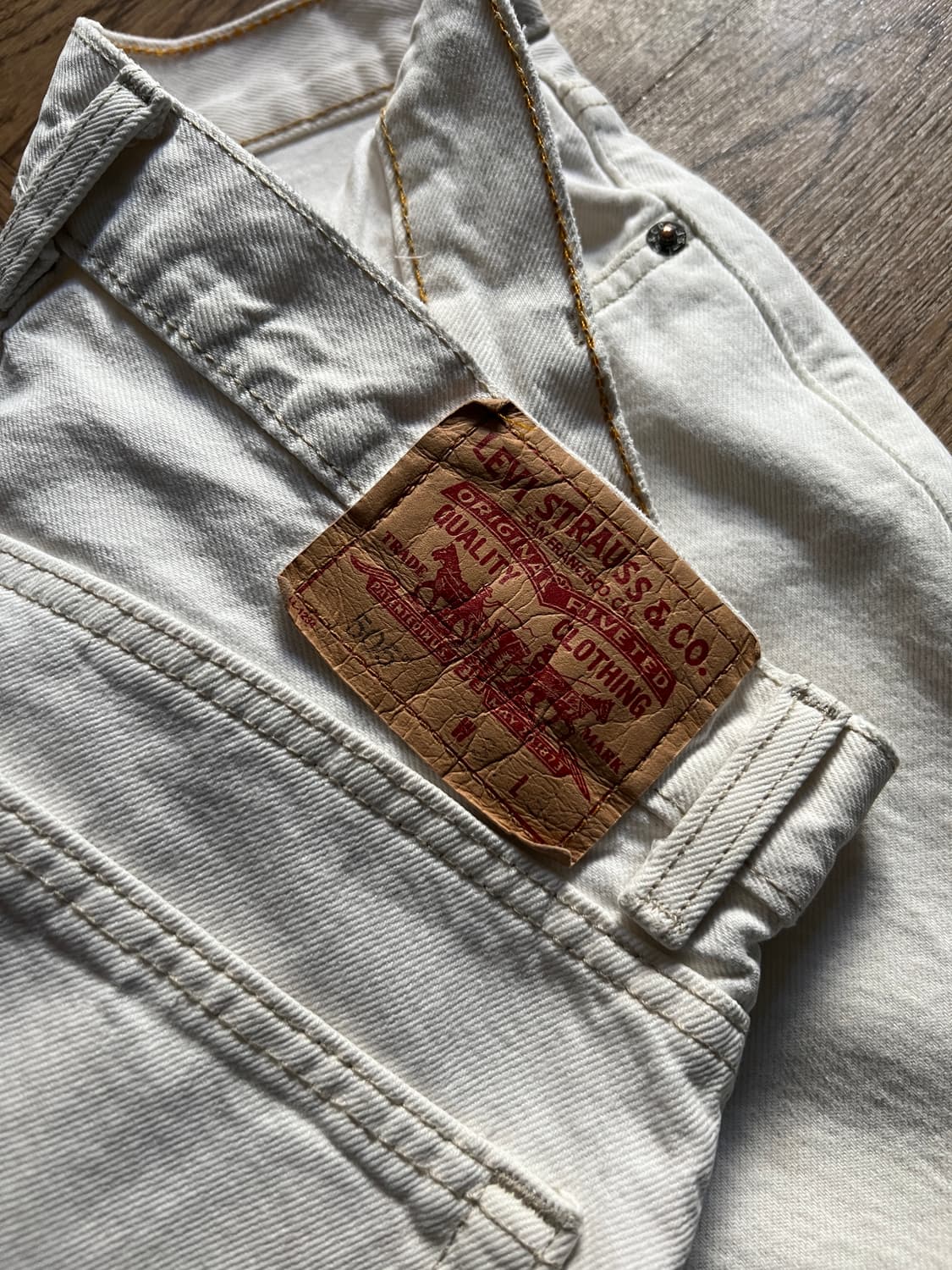 [34]00's 리바이스 505 에크루 데님 팬츠 상품이미지7